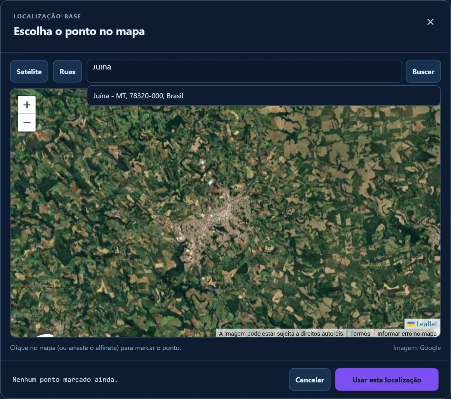 seletor de localização com busca por cidade